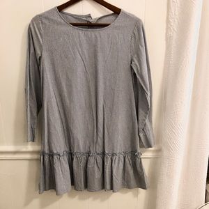 Blue Pin Striped Dropped-waist Tunic/Dress